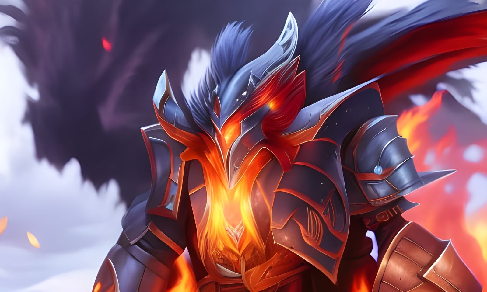 Detailed Portrait of Fire Bringer in Winter