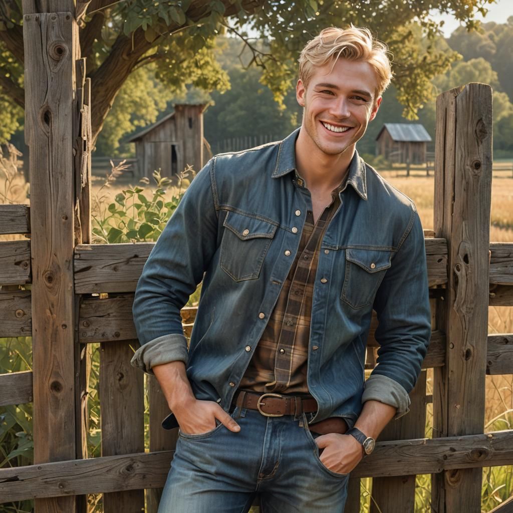 Young Man in Farm Field: Fantasy Concept Art