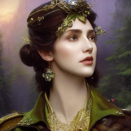 Handsome Elf Prince Portrait in Dark Fantasy Style