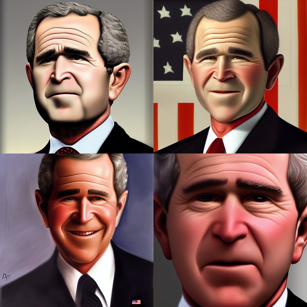 George W Bush in Black Leather Portrait