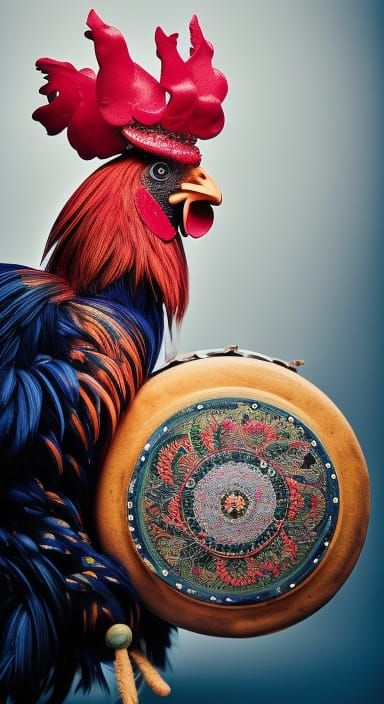 Rooster Playing Drums