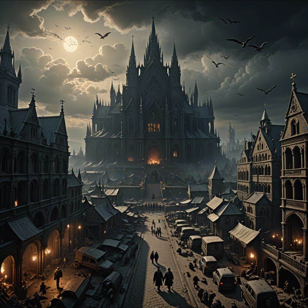 Epic Saint Confronts Horror: Digital Matte Painting