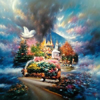 Seeking Peace: Thomas Kinkade Style Acrylic Art
