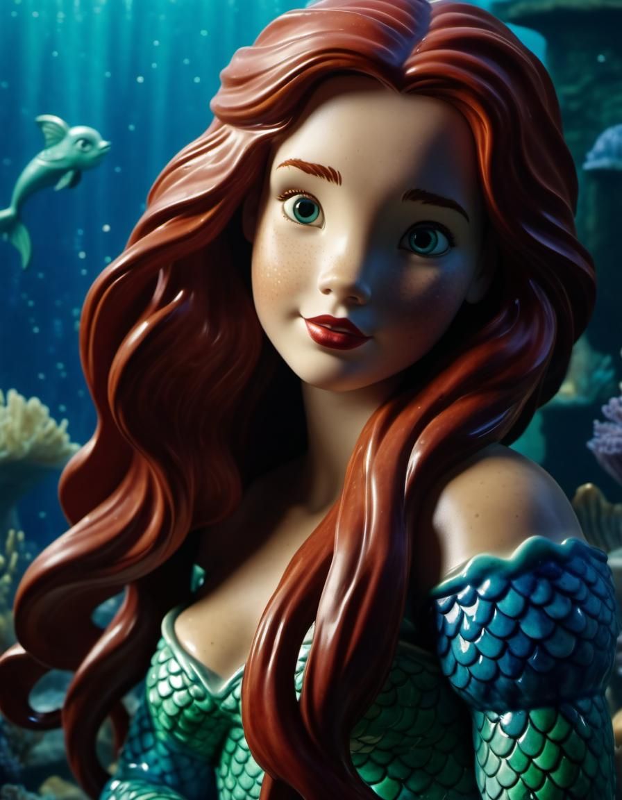 Faience Art: The Little Mermaid Sculpture