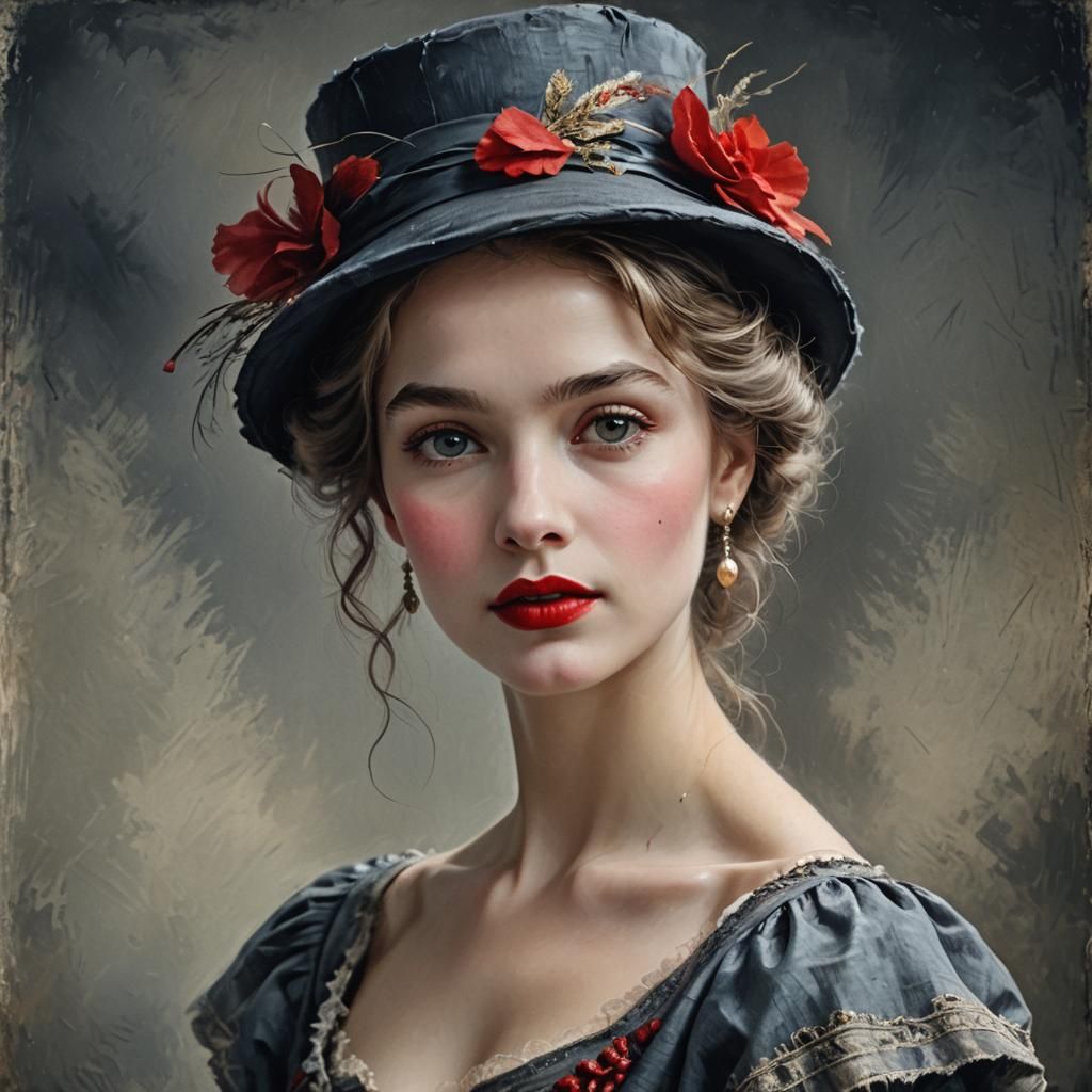 Hollywood Portrait in Rembrandt Style, Vivid Colors