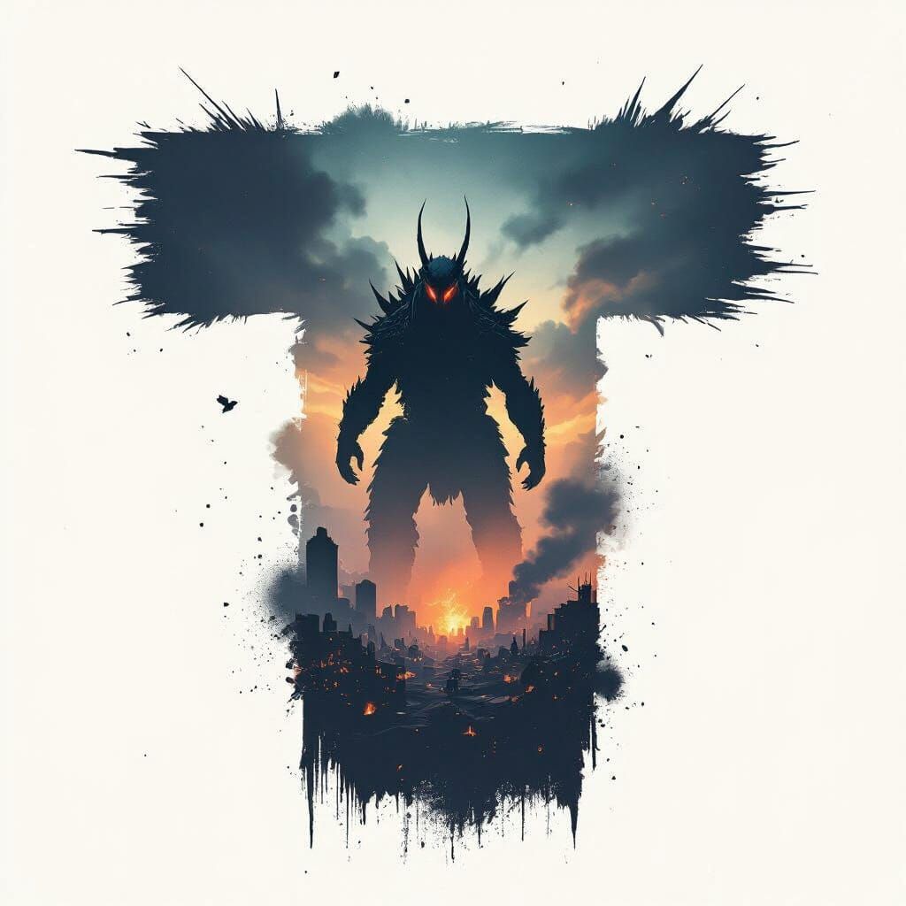 Kaiju T Silhouette Poster Art
