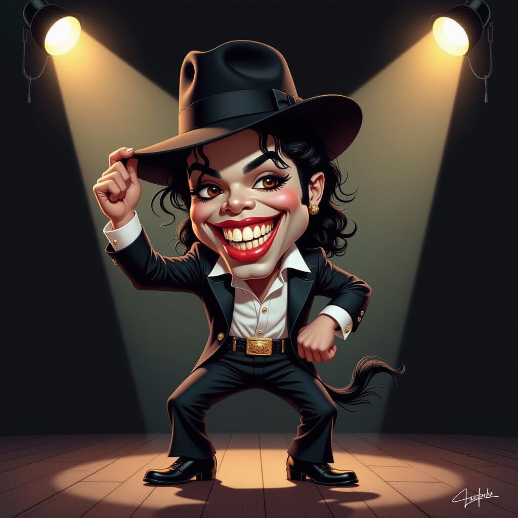 Michael Jackson Dancing as Hyperrealistic Cartoon
