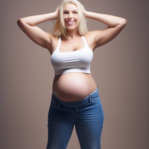 Attractive Pregnant Woman Smiling in Store