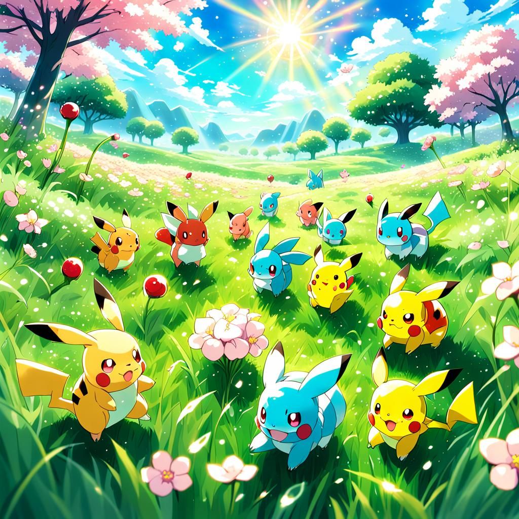 Pokémon in Lush Field: Anime Key Visual