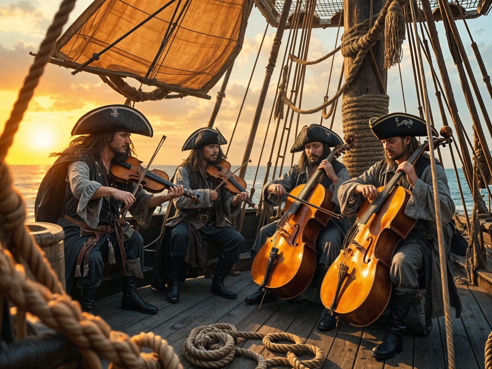 Pirates Performing a Majestic Sea Concert