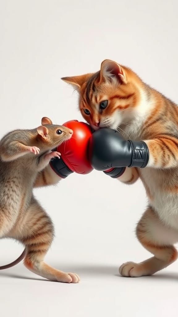 Cat and Mouse Boxing Sparring Match