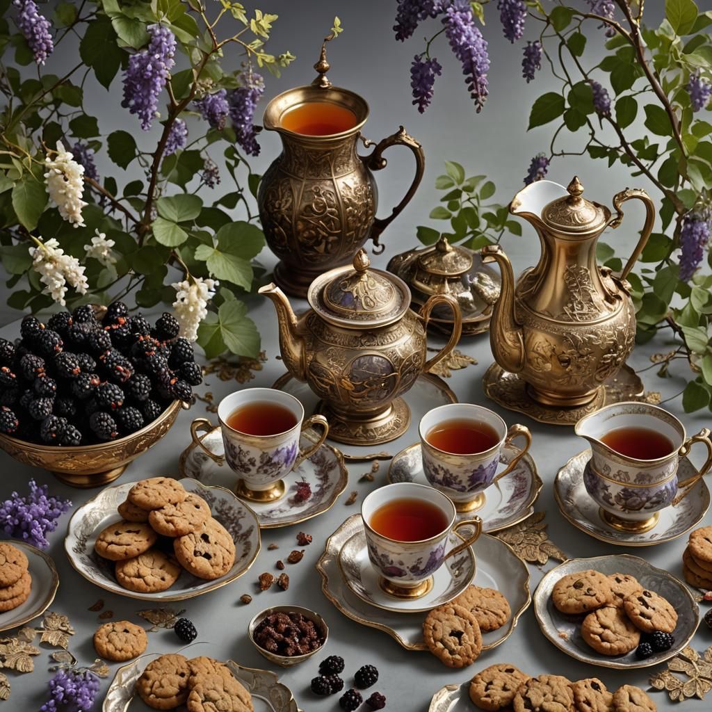 Intricately Detailed Turkish Tea Set in Ultra Reality