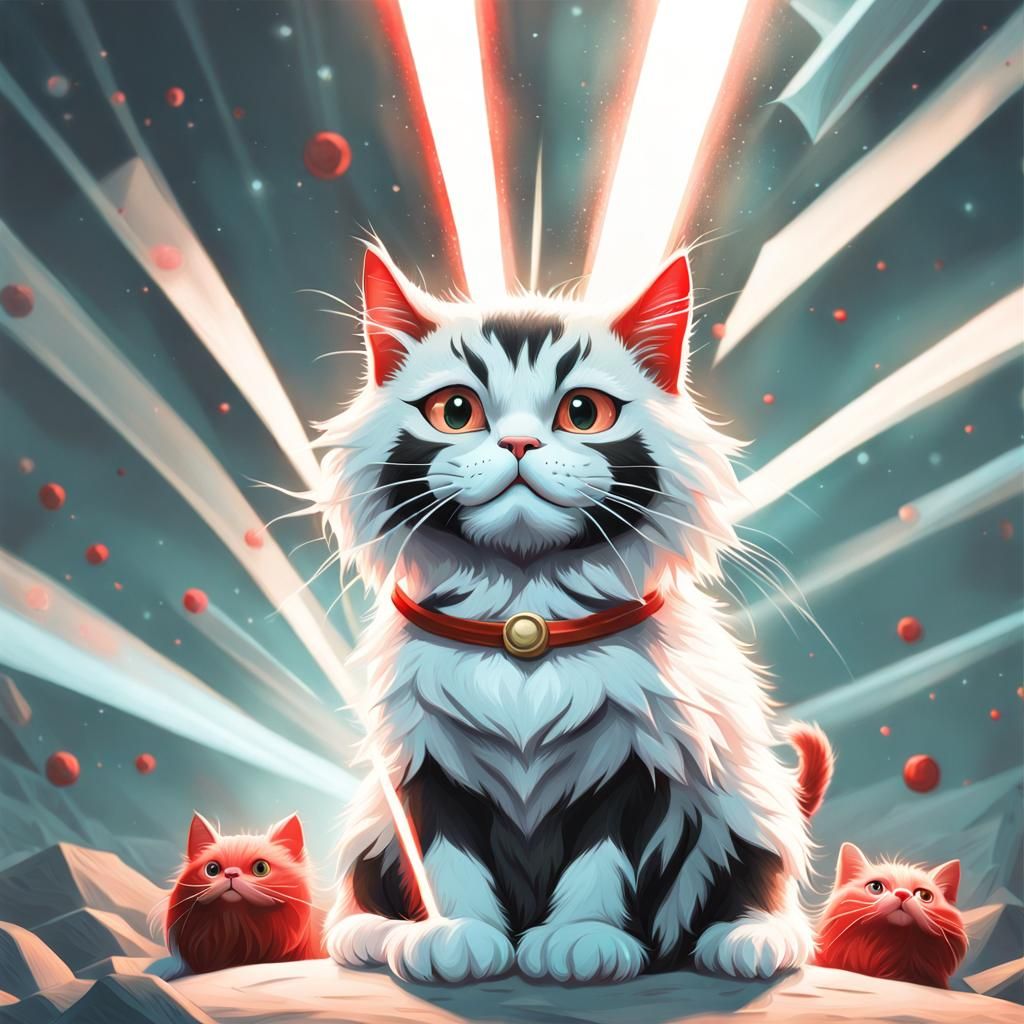 Communist Kitten Leader in Airbrush Style