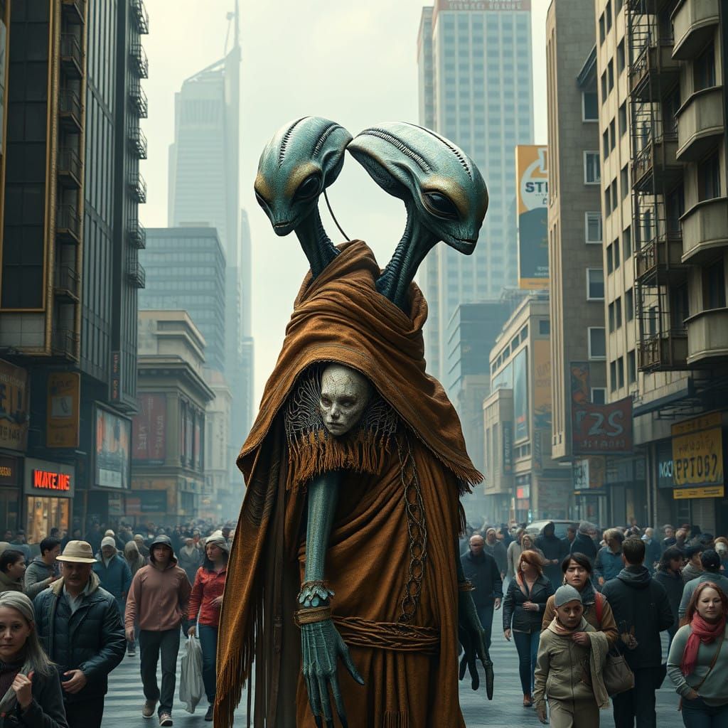 Scandinavian Aliens Blend into Futuristic Cityscape