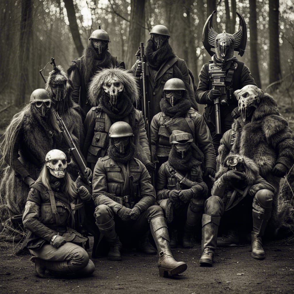 Vintage Photo: British Hunters and Mythical Creature