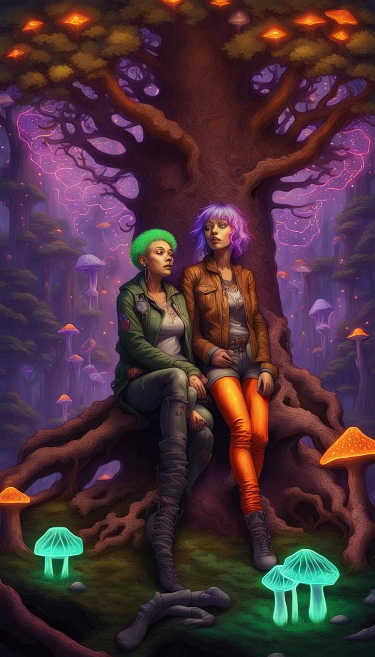 Fantasy Elf and Rapper in Enchanted Forest