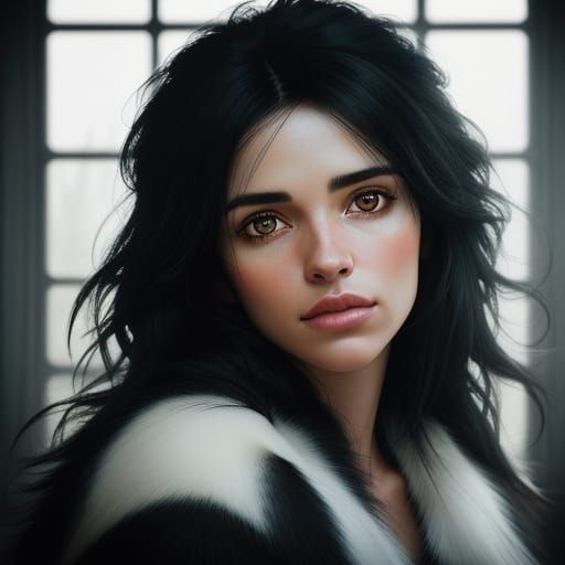 Girl with Border Collie in Cinematic Portrait