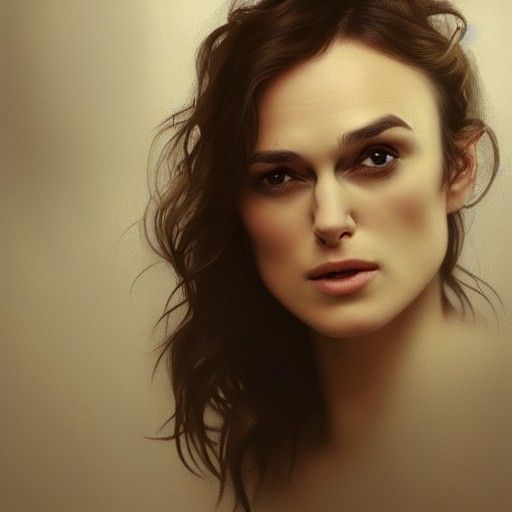 Woman's Portrait with Short Hair in Digital Art Style