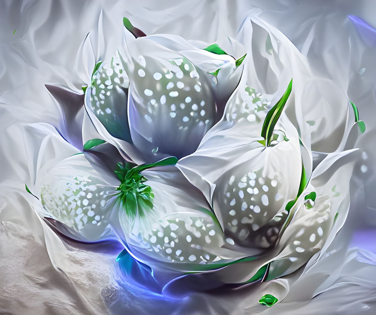 Abstract Lunar Flower with Geometric Patterns