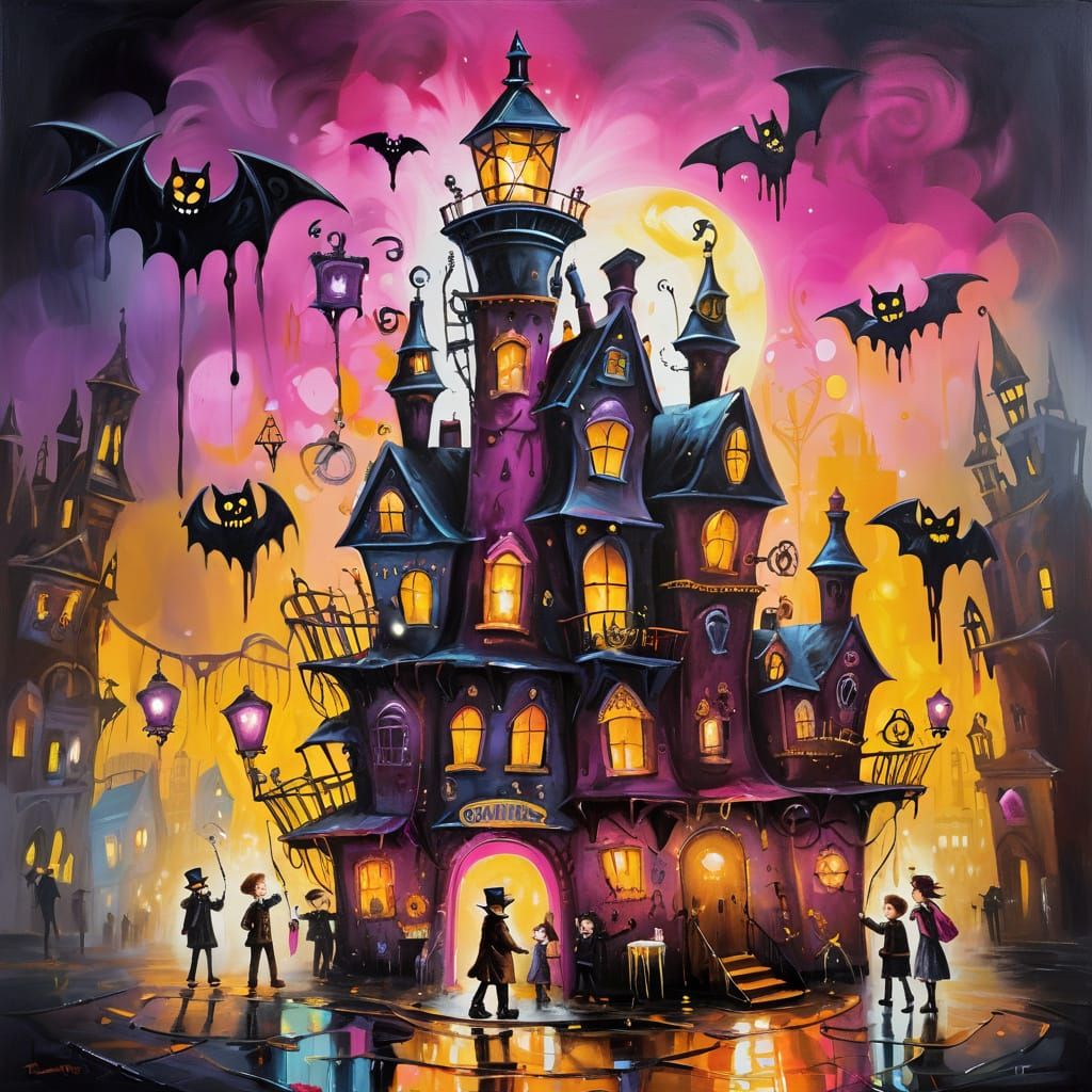 Steampunk Spooky Birthday Party Illustration