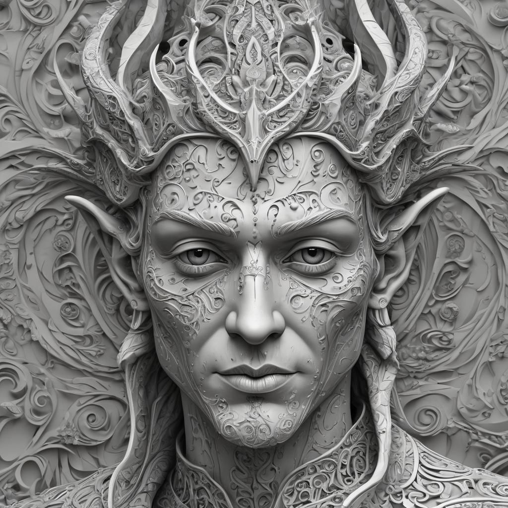 Marble Statue of an Evil Elf Prince
