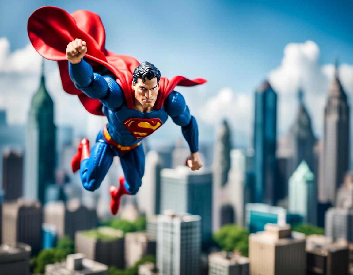 Superman Action Figure Diorama, Professional Photography