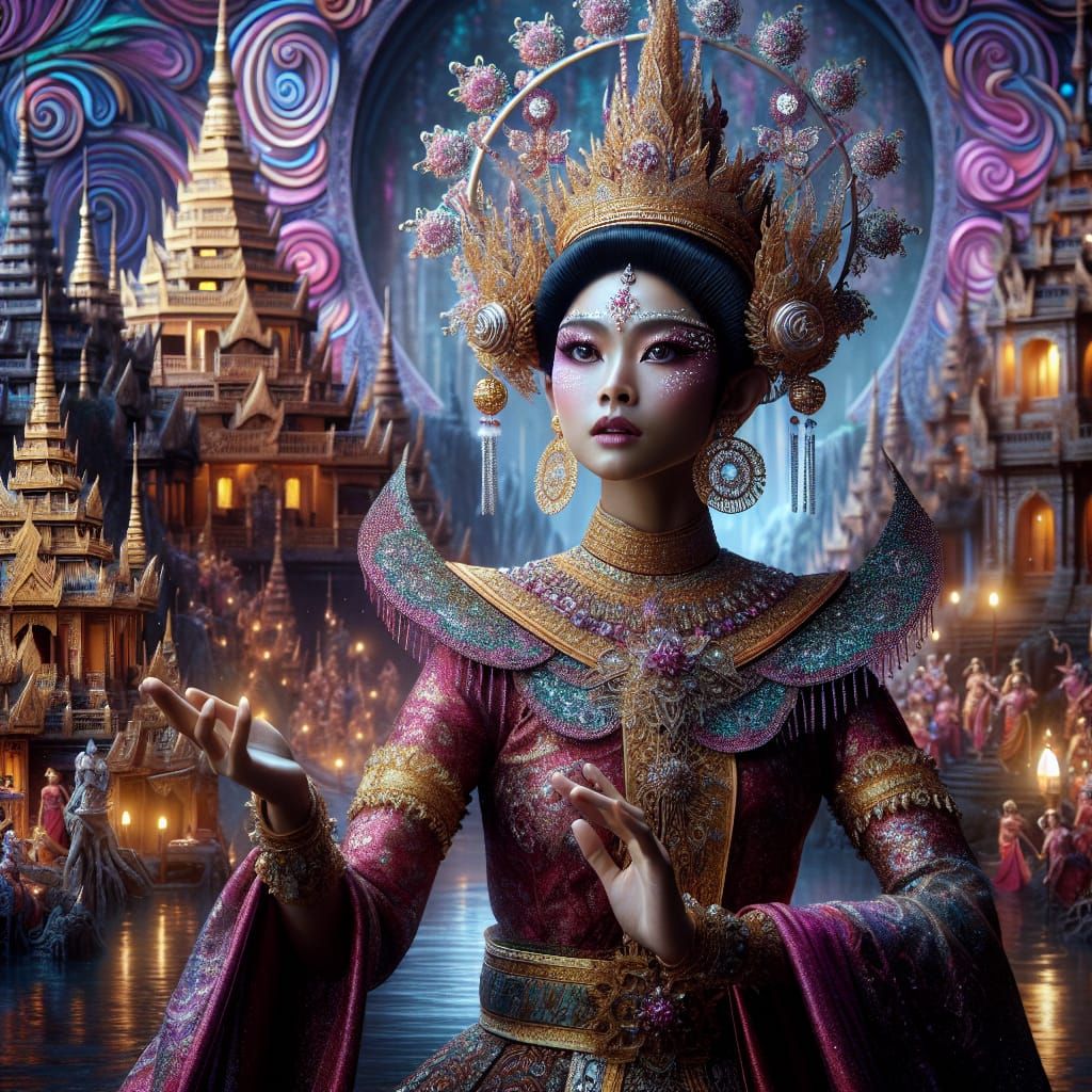 Burmese Goddess Ma Ngwe Taung's Dance in Monywa