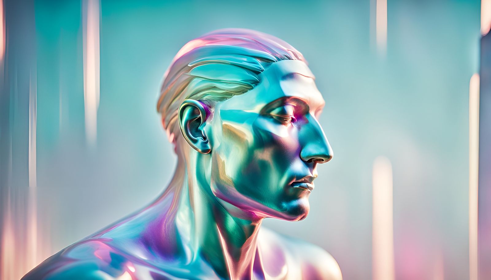 Ethereal Art Deco Sculpture of Relaxed Model