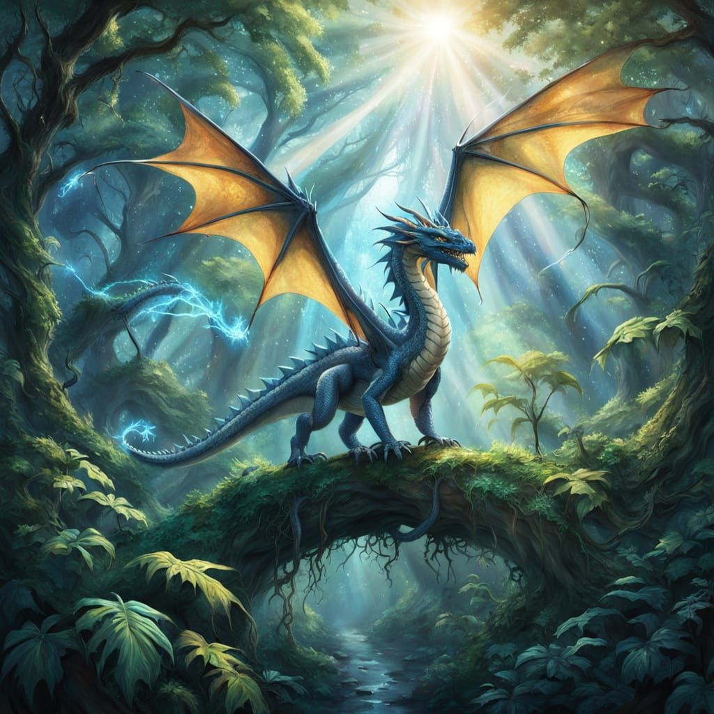 Mystical Rainwing Dragon in Vibrant Anime Style