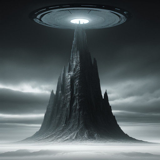 Massive White UFO Descends Amidst Post-Apocalyptic Wasteland