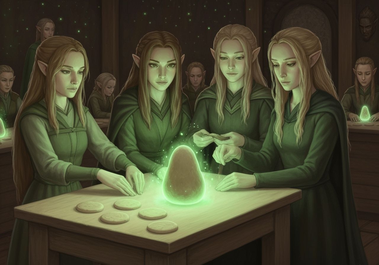 Elven Women Bake Glowing Lembas Bread