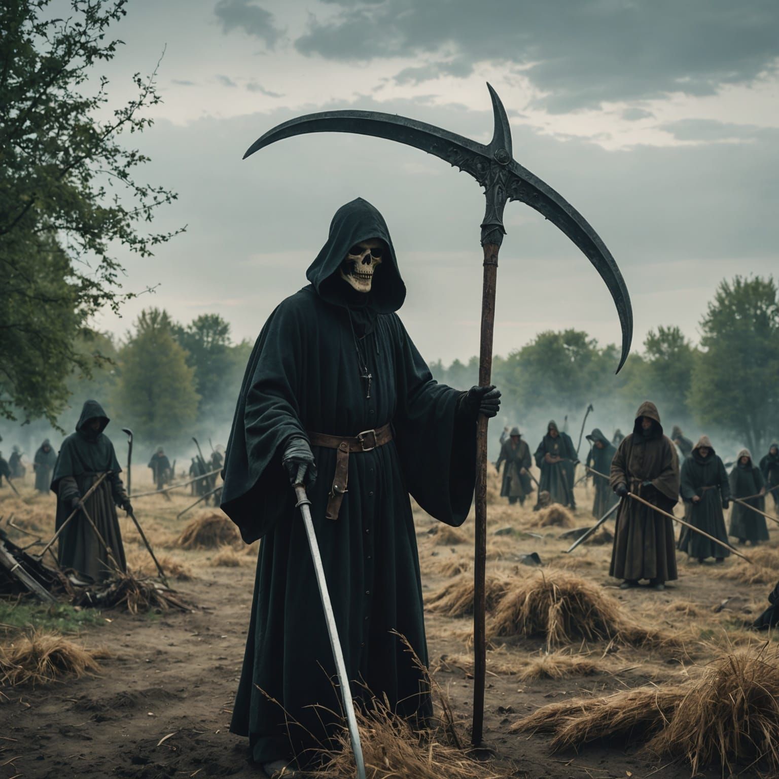 Grim Reaper in Hieronymus Bosch Style