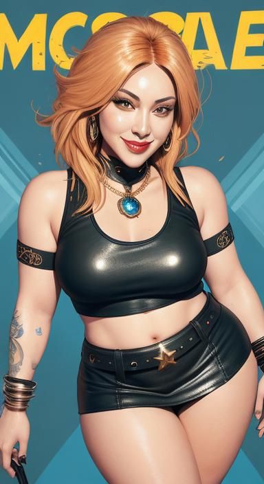 Hyperrealistic Madonna in Leather and Spandex