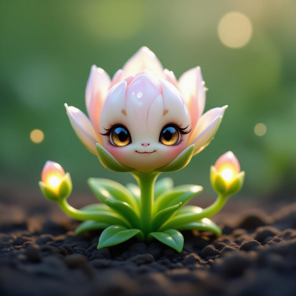 Tearleaf Bloomling: Crystal Petals and Glowing Seeds