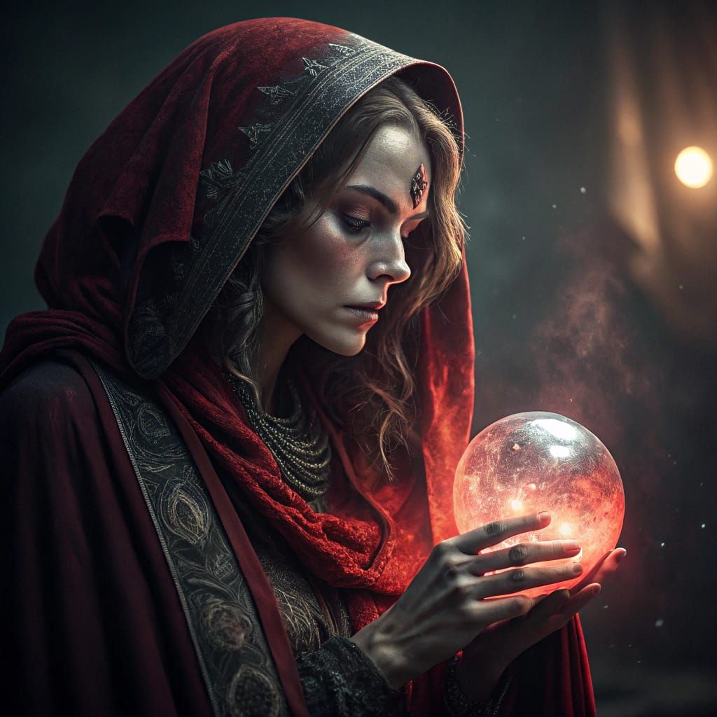 Spectral Reaper Goddess in Triadic Hues