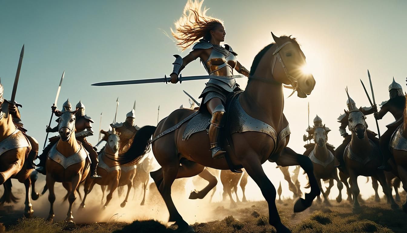 Armored Centaur Leads Army into Battle