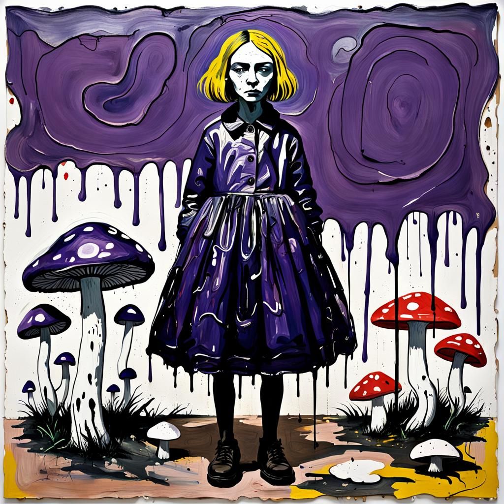 Ethereal Stormscape in Deep Purple Grunge Style