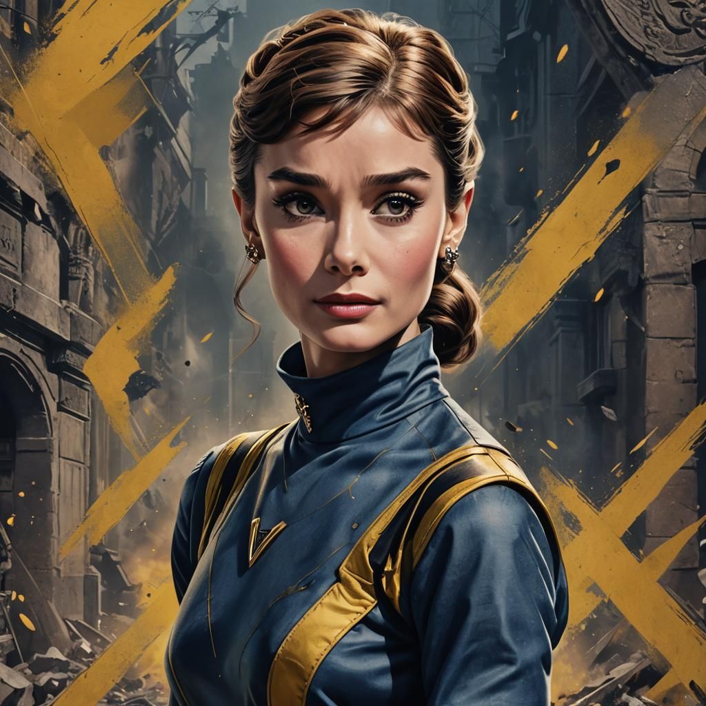 Audrey Hepburn as Kitty Pryde: Digital Art Portrait