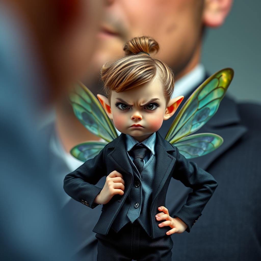 Feisty Fairy Portrait in Business Attire