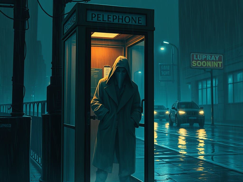 Ghost in a Rain-Soaked Phone Booth