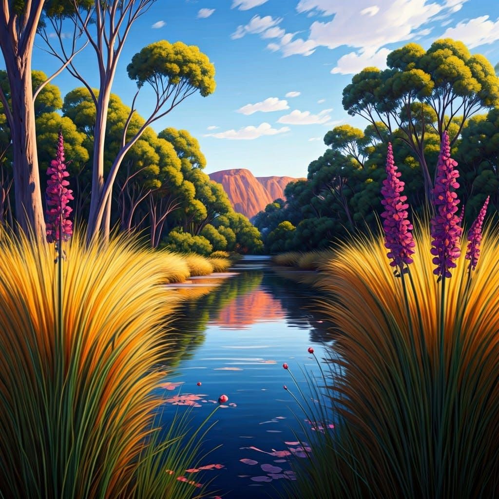 Vibrant Australian Outback Water Spring