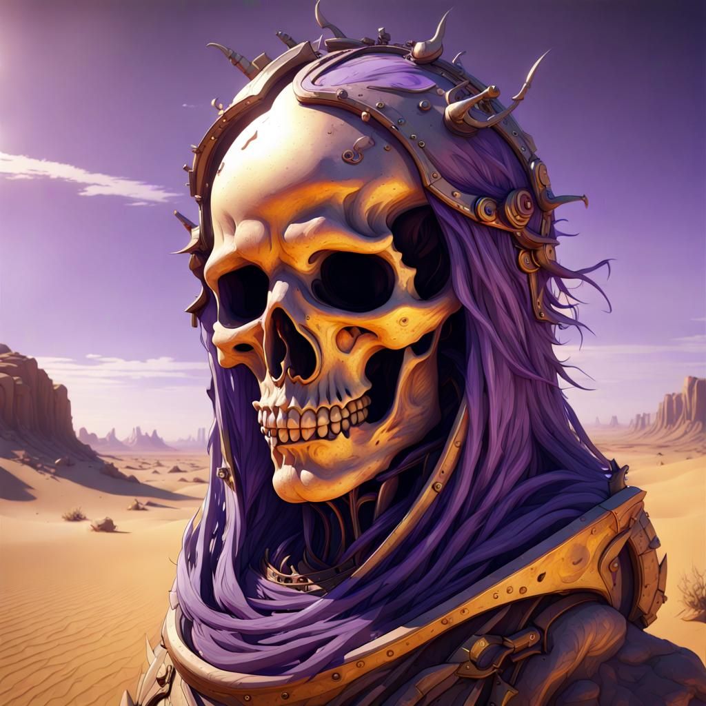 Tormented Soul in Desert Wasteland: Dark Fantasy Art