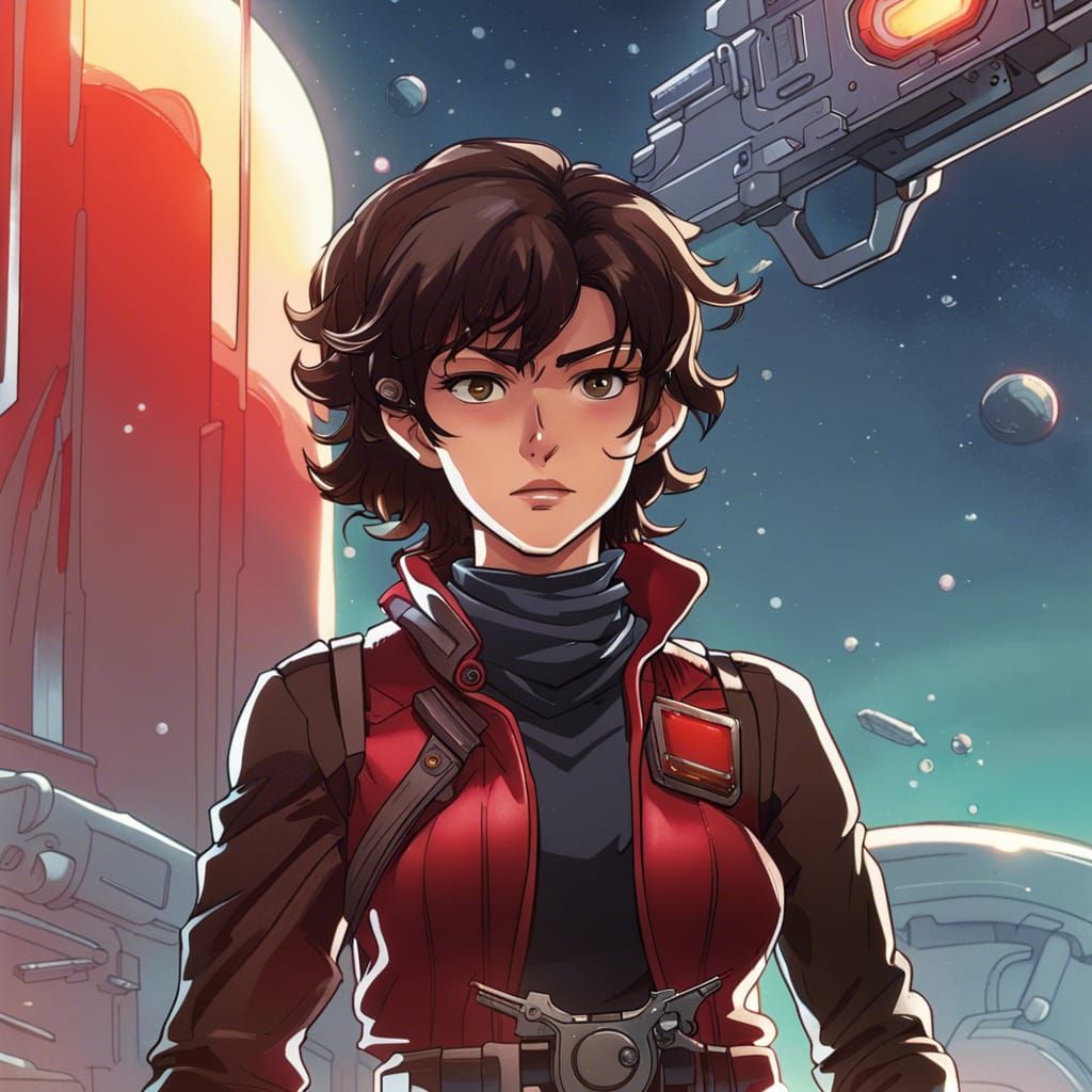 Space Bounty Hunter in Comic Book Art Style