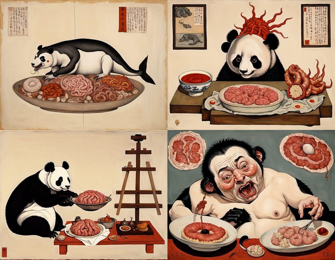 Mythical Hybrid Creature in Ukiyo-e Style