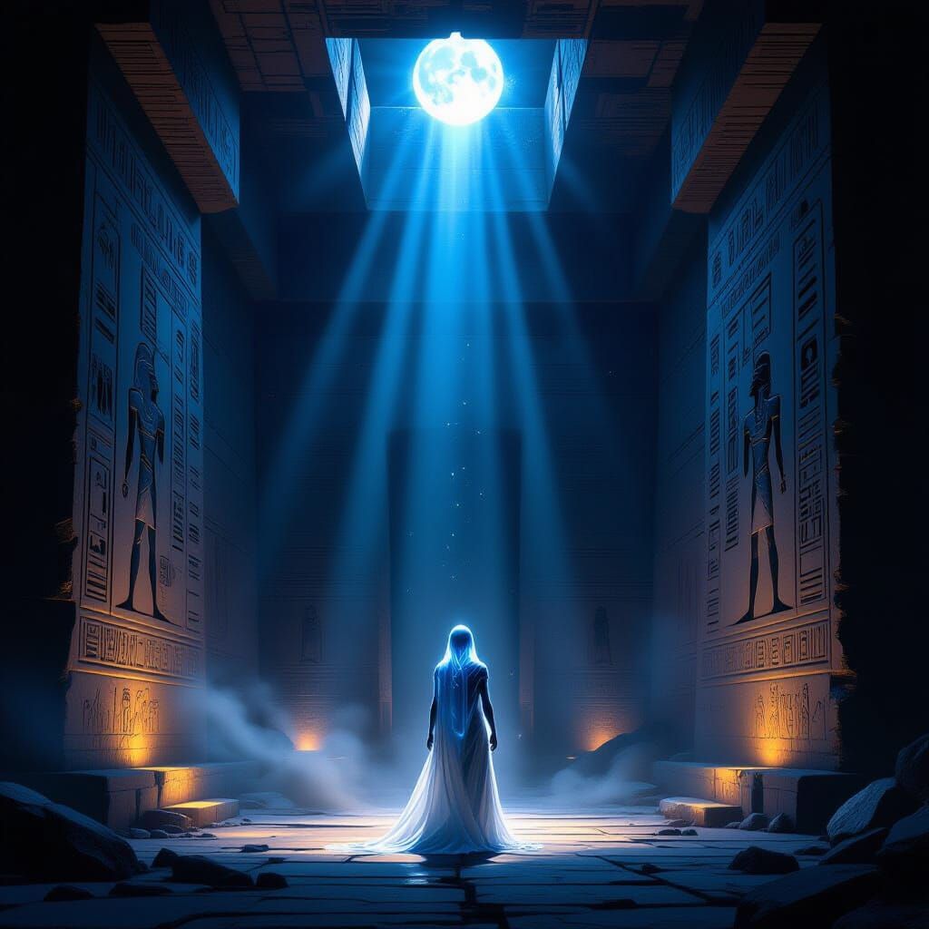 Ethereal Alien in Ancient Pyramid