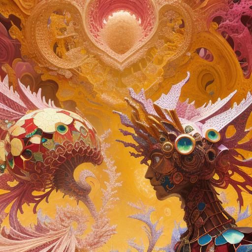 Psychedelic Fractal Landscape in Vivid Oil Painting