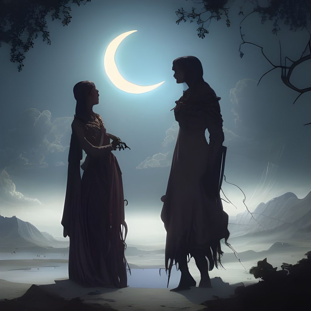 Two Vampires Share Blood, Hyperdetailed Portrait