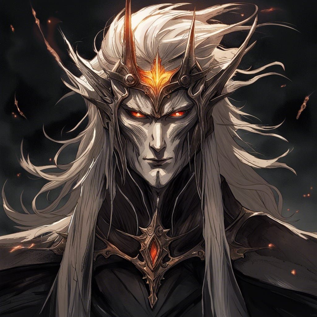 Sauron with Trump Hair in Anime Style