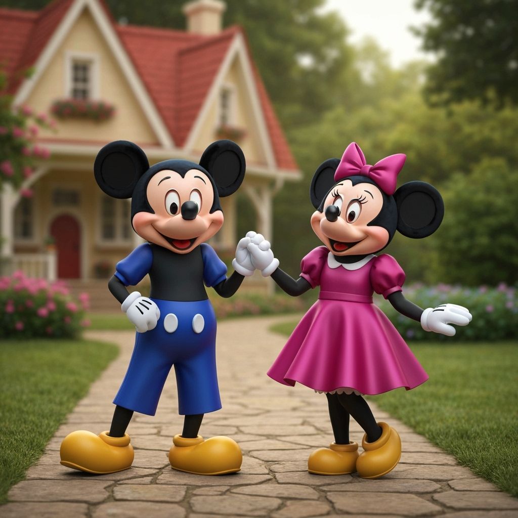 Mickey and Minnie Mouse Dancing, Photorealistic Style