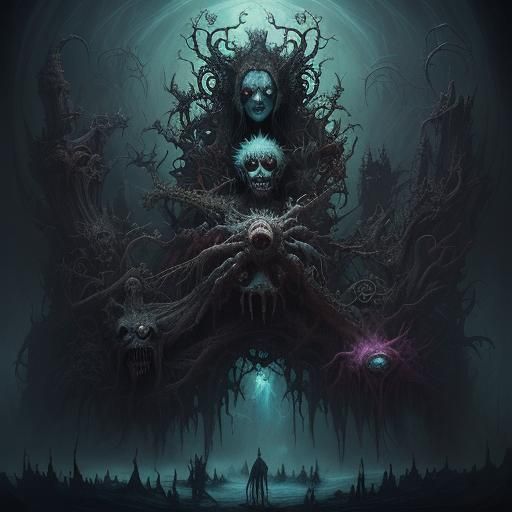 Eerie Bogeyman Concept Art in Rococo Style